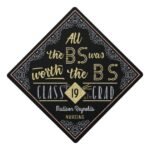 Funny BS Name Cap Topper college_graduation_bachelors_degree_funny_bs_name_cap_topper