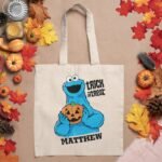 Cookie Monster - Trick Or Treat | Add Your Name Tote Bag cookie_monster_trick_or_treat_add_your_name_tote_bag