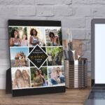 custom_8_photo_grid_collage_gold_graduate_plaque
