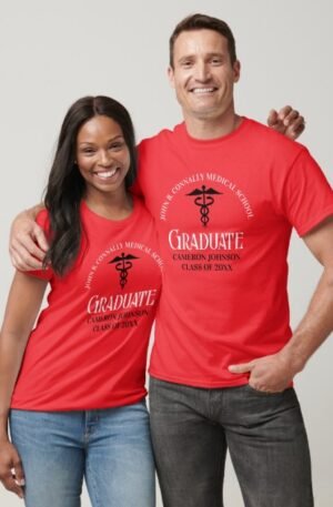custom_red_black_medical_school_graduation_t_shirt