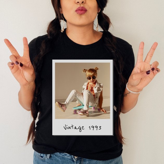 custom_vintage_photo_and_year_nostalgic_birthday_t_shirt