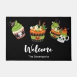 Cute & Creepy Halloween Treats Welcome Doormat cute_creepy_halloween_treats_welcome_doormat