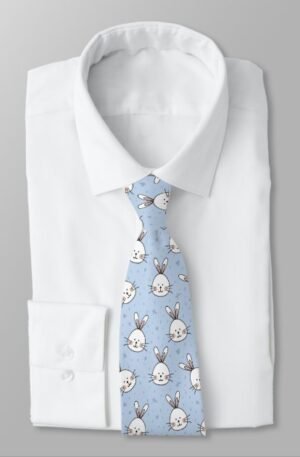 cute_funny_rabbit_bunny_pattern_neck_tie