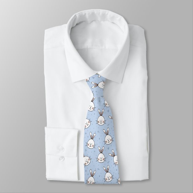 cute_funny_rabbit_bunny_pattern_neck_tie
