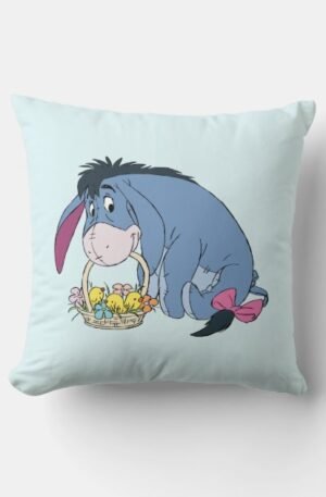 eeyore_holding_easter_basket_full_of_baby_chicks_throw_pillow