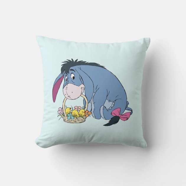 eeyore_holding_easter_basket_full_of_baby_chicks_throw_pillow
