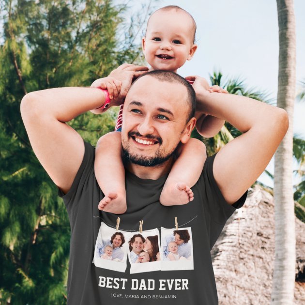 fathers_day_best_dad_ever_3_photo_collage_t_shirt