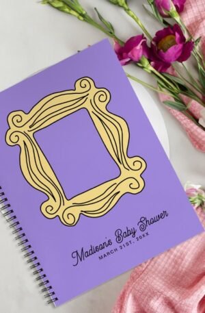 friends_peephole_frame_baby_shower_guest_notebook