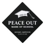 Peace Out Custom Graduation Cap Topper funny_peace_out_custom_graduation_cap_topper