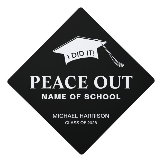 funny_peace_out_custom_graduation_cap_topper