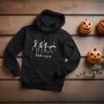 Halloween Dancing Skeleton Customize Funny Text Hoodie halloween_dancing_skeleton_customize_funny_text_hoodie