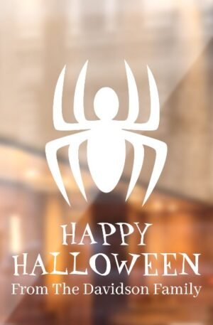 halloween_white_spider_custom_text_decoration_window_cling