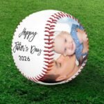 Happy Father's Day 2 Photo Brush Script Baseball Happy Father's day Baseball