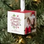 Merry and Bright 3 Photo Christmas Ornament merry_and_bright_3_photo_christmas_ornament