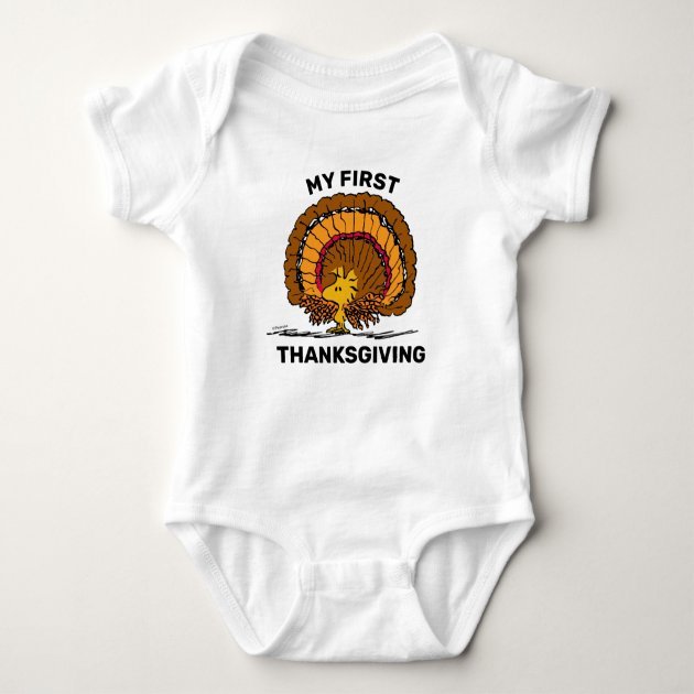 Peanuts my First Thanksgiving Baby Bodysuit