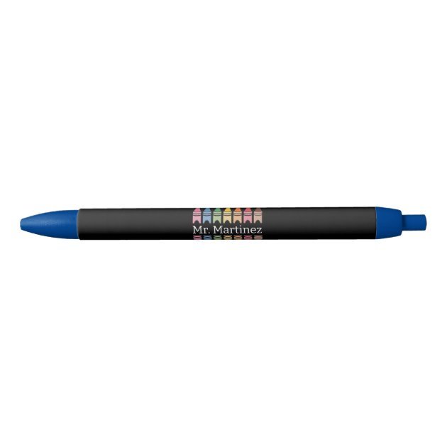 Personalized Crayon Teacher Name Cute Back School Pen personalized_crayon_teacher_name_cute_back_school_pen