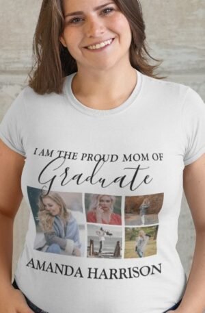 personalized_modern_5_photo_graduation_t_shirt