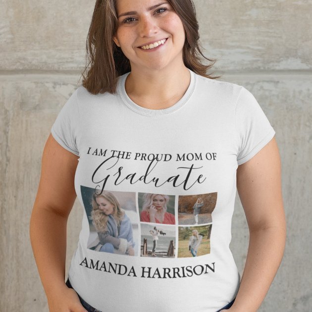 personalized_modern_5_photo_graduation_t_shirt