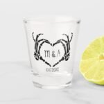 Skeleton Hands Heart Shape Custom Wedding Shot Glass skeleton_hands_heart_shape_custom_wedding_shot_glass
