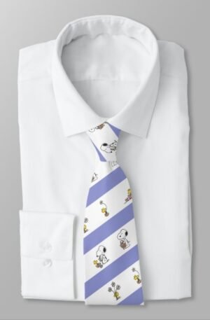 snoopy_woodstock_easter_stripe_pattern_neck_tie