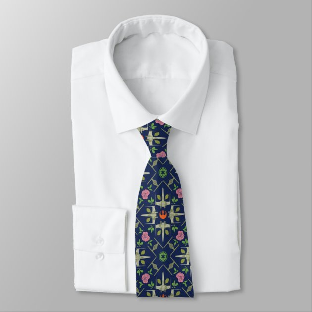 star_wars_symbols_vehicles_floral_pattern_neck_tie