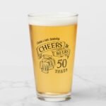 Cheers And Beers Custom Birthday Glass typography_cheers_and_beers_any_age_birthday_glass
