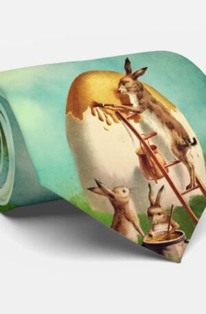 vintage_funny_bunny_and_easter_egg_neck_tie