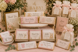 Personalized Candy Bars for Baby Shower Featured Image