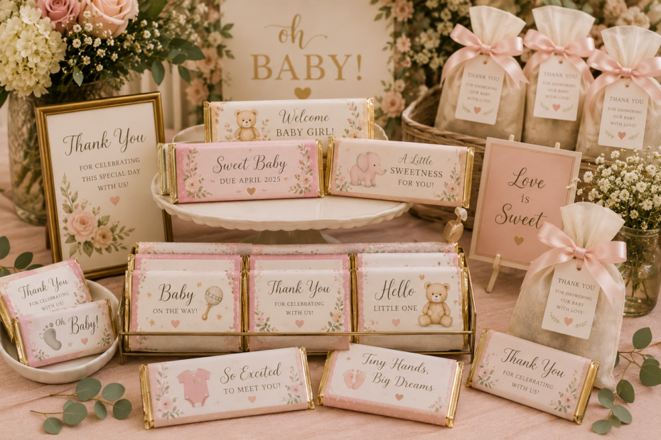 Personalized Candy Bars for Baby Shower Featured Image