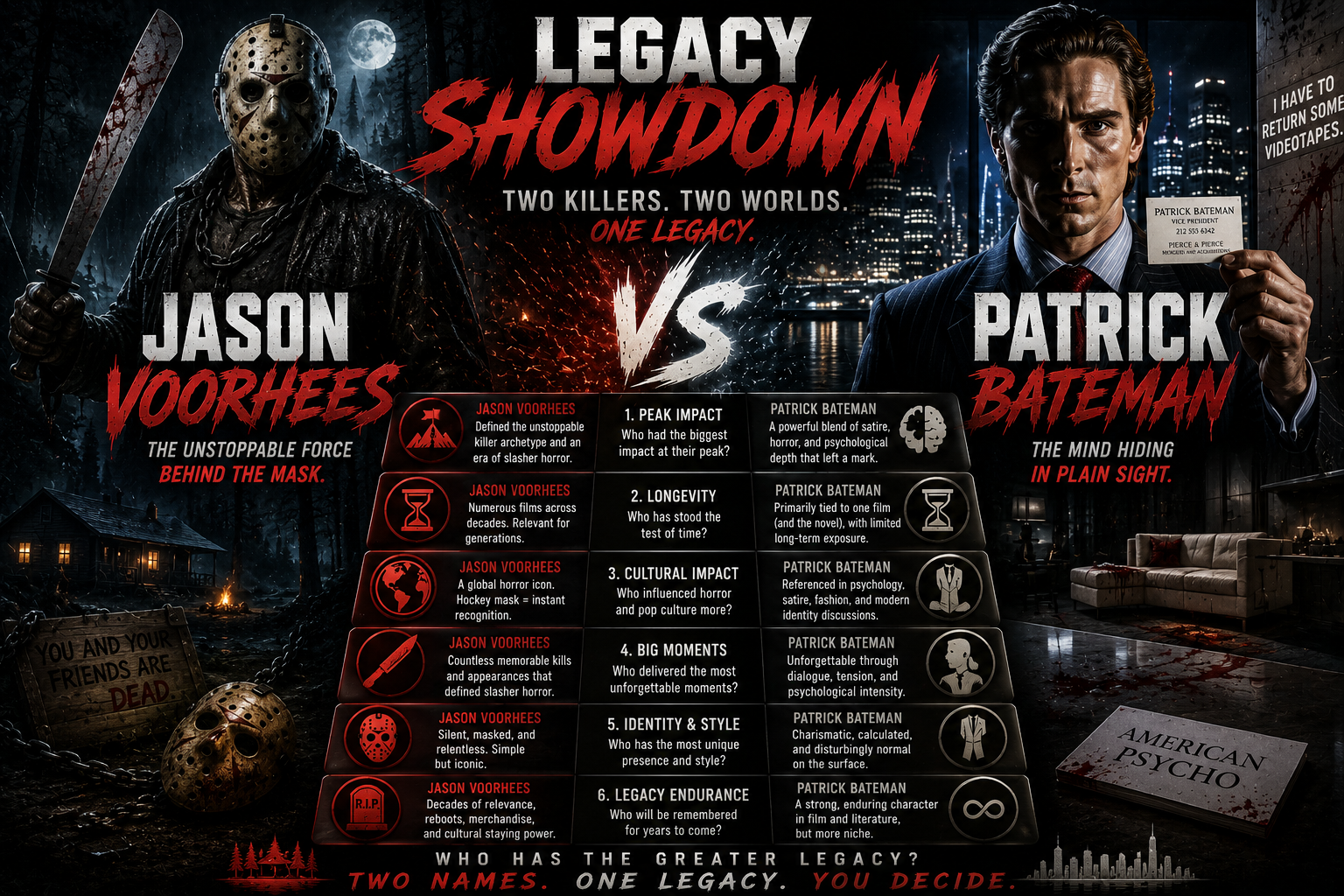 Jason Vorhees vs. Patrick Bateman Featured Image